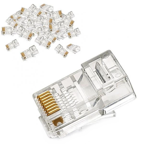 Коннектор разъем компьютерный RJ-45 UTP Cat.5е для витой пары (100 шт) - изображение 2