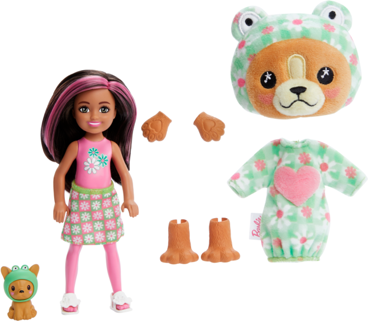 Lalka Barbie Cutie Reveal Costume-themed Series Chelsea Small Doll Puppy As Frog (HRK29) - obraz 2