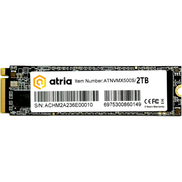 Накопитель SSD M.2 ATRIA ATNVMX500S/2048 2 ТБ/NVMe PCIe/3D NAND – фото ...