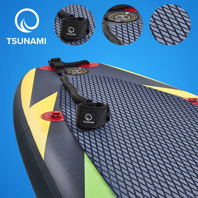 Сапборд TSUNAMI 320х81х15 см Різнобарвний 000292199 - зображення 8