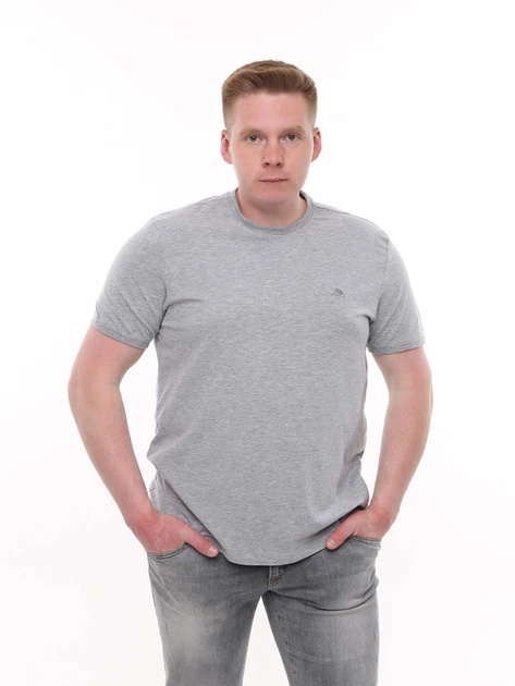 Футболка мужская светло-серая однотонная широкая 6228-8 XL - Фото 7 Футболка мужская светло-серая однотонная широкая 6228-8 XL - изображение 7