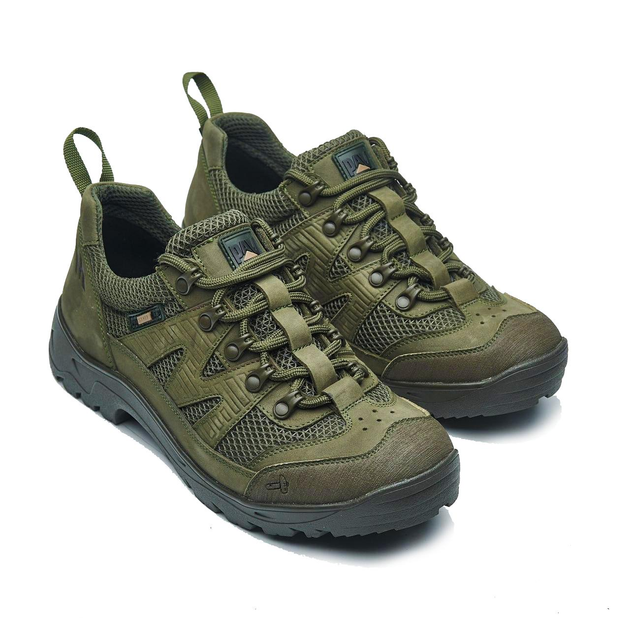 Тактичні кросівки літні PAV 430 олива хакі шкіряні сітка Free Air 43 - зображення 2
