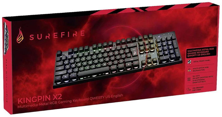 Клавіатура дротова SureFire KingPin X2 USB Black (0023942487074) - зображення 4
