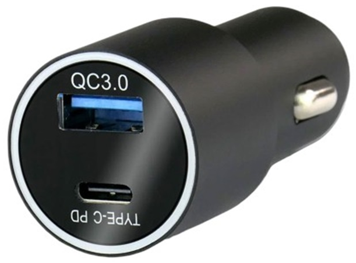 Автомобільний зарядний пристрій everActive CC-20Q USB-C QC3.0 36 W Black - зображення 2