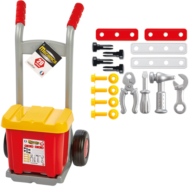 Zestaw do zabawy Ecoiffier Wózek z walizką i narzędziami 20 akcesoriów (ECF7600002381) - obraz 2