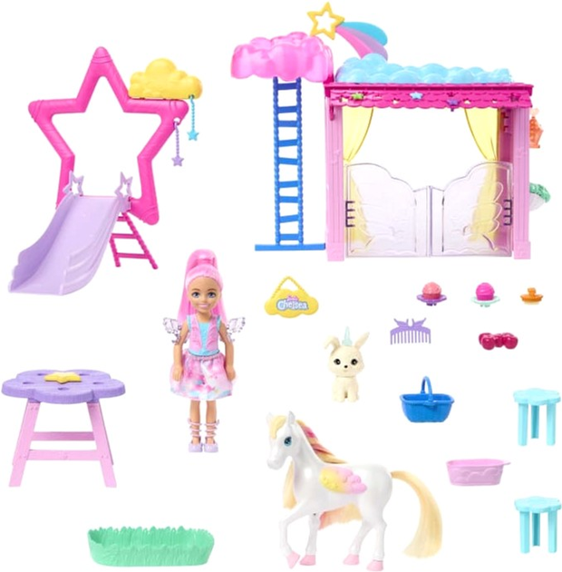 Lalka z akcesoriami Mattel Barbie Szczypta magii Chelsea z jednorożcem (0194735149384) - obraz 6