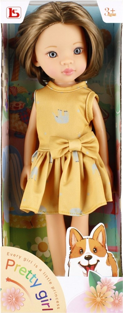 Lalka LS Pretty Girl w żółtej sukience 33 cm (5904335893847) - obraz 1