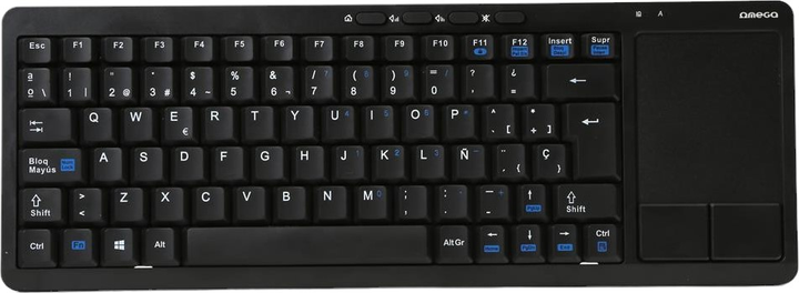 Клавіатура бездротова Omega OKB004B for Smart TV + Touchpad US Black (OKB004BES) - зображення 1