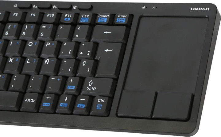 Клавіатура бездротова Omega OKB004B for Smart TV + Touchpad US Black (OKB004BES) - зображення 4