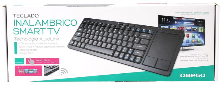 Клавіатура бездротова Omega OKB004B for Smart TV + Touchpad US Black (OKB004BIT) - зображення 5
