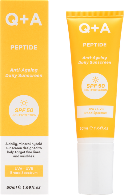 Антивозрастной солнцезащитный крем для лица Q+A Peptide Anti-Ageing Daily Sunscreen 50 мл (5060486267842) - изображение 3