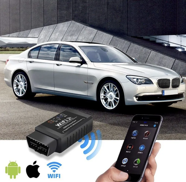 Автосканер ELM327 WI-FI Диагностика авто адаптер OBD2 V1.5 Android iOS ОБД2 елм327 для автол ошибка двигателя - изображение 4