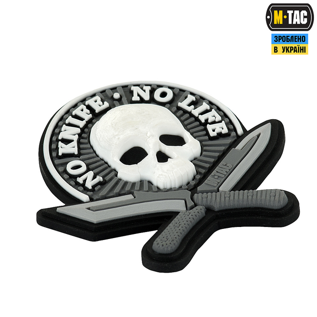 M-Tac нашивка No Knife - No Life 3D PVC Black/White - зображення 2