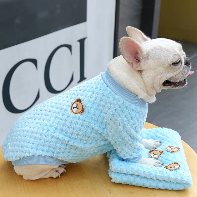 Вязаный махровый свитер для котов и кошек Pet Style "Мишка" Голубой M - Фото 6 Вязаный махровый свитер для котов и кошек Pet Style "Мишка" Голубой M - изображение 6