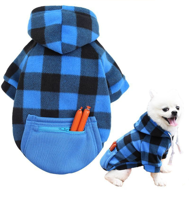 Худи для котов и кошек с карманом Pet Style "Сосиска" Черно-синяя клетка 5XL - Фото 5 Худи для котов и кошек с карманом Pet Style "Сосиска" Черно-синяя клетка 5XL - изображение 5