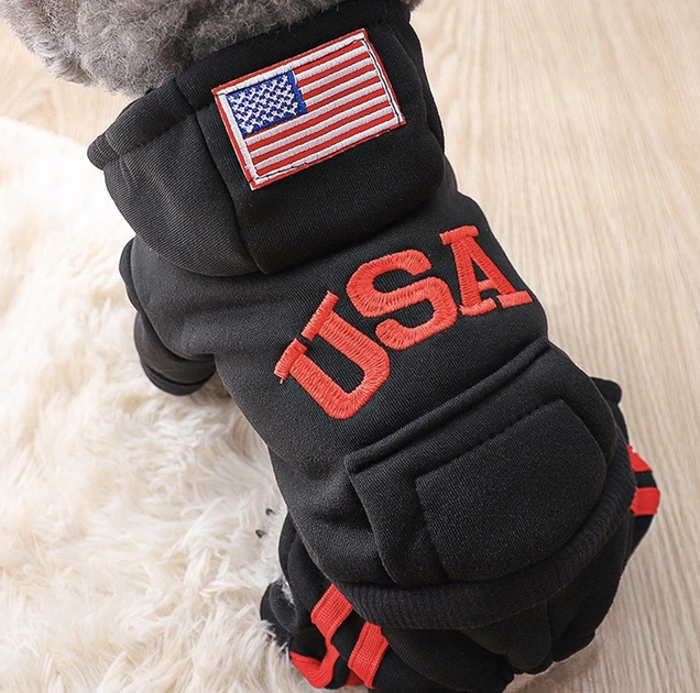 Спортивный костюм комбинезон для собак Pet Style "USA" Черный M - изображение 5