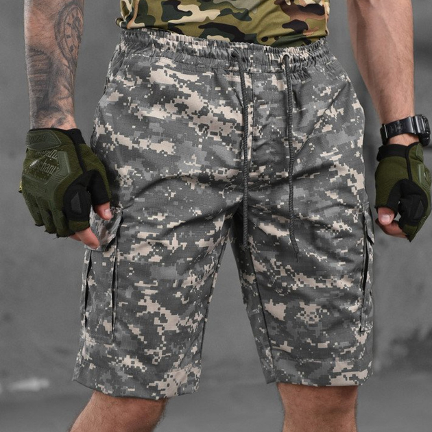 Мужские шорты рип-стоп серый пиксель размер 2XL - изображение 1
