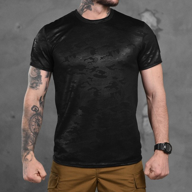 Потоотводящая мужская футболка Coolmax с липучкой для шеврона темный мультикам размер M - изображение 1