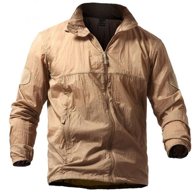 Летняя Мужская Куртка Pave Hawk с капюшоном / Легкая Ветровка койот размер XL - изображение 2