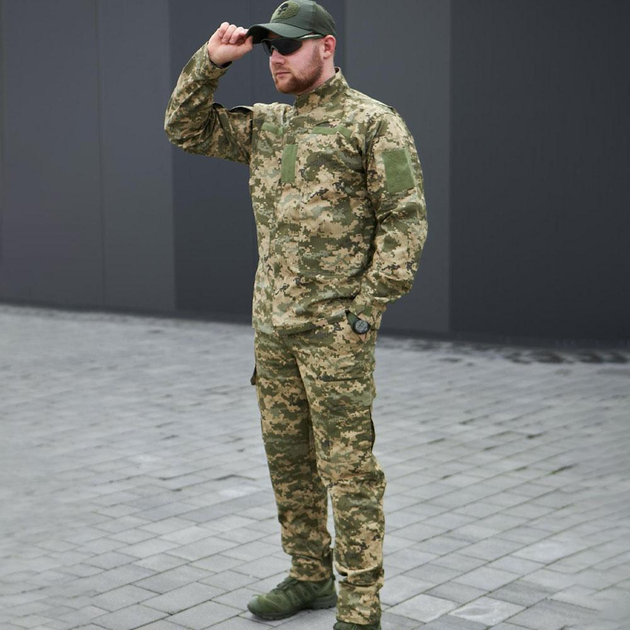 Чоловічий Костюм ріп-стоп Кітель з липучками під шеврони + Штани / Зносостійка Форма піксель розмір S - зображення 1