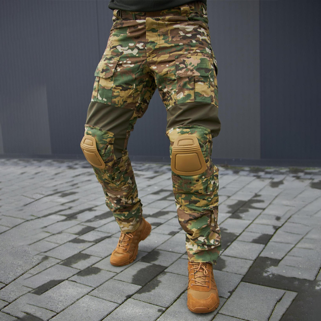 Чоловічі штани ріп-стоп з наколінниками та вставками FLEX мультикам розмір S - зображення 1