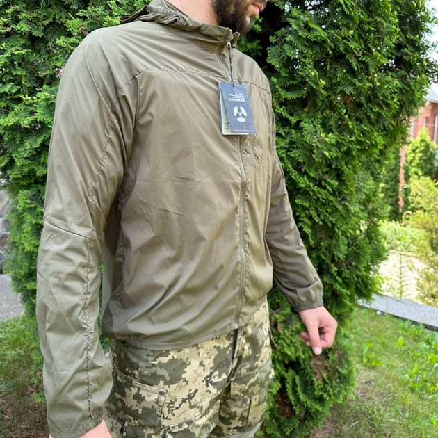 Летняя Мужская Куртка Lava с капюшоном / Легкая Ветровка олива размер L - изображение 1