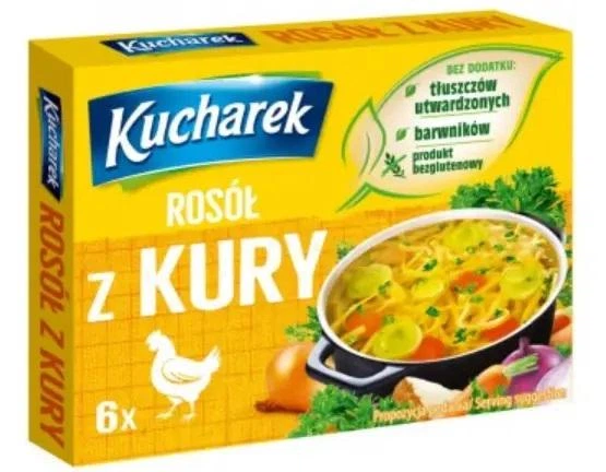 Бульйонні кубики курячі Kucharek 6шт - Фото 1 Бульйонні кубики курячі Kucharek 6шт - зображення 1