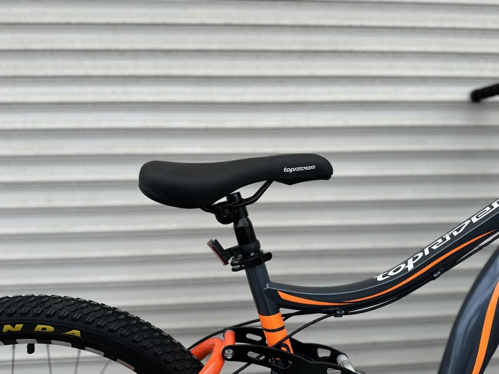 Велосипед горный двухподвесный 26 дюймов Toprider 910 оборудование Shimano (Оранжевый) - изображение 4