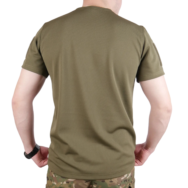Футболка Kiborg Tactical Coolpass хакі з велкро панелями для шевронів S - зображення 4