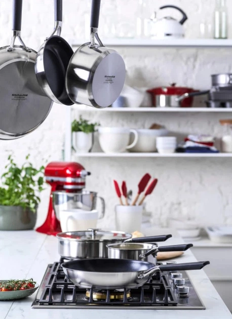 Набор сковородок KitchenAid СSS СС005708-001 3 предмета черный - Фото 6 Набор сковородок KitchenAid СSS СС005708-001 3 предмета черный - изображение 6