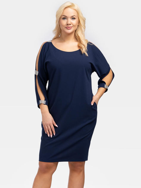 Sukienka tunika damska Plus Size Karko U766 50-52 Granatowa (5903676043317) - obraz 1