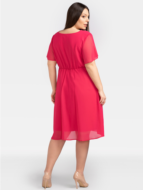 Плаття міді літнє жіноче Karko SA399 40 Рожеве (5903676032328) - зображення 2