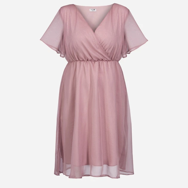 Sukienka trapezowa damska midi Karko SA400 56 Jasnoróżowa (5903676033028) - obraz 5