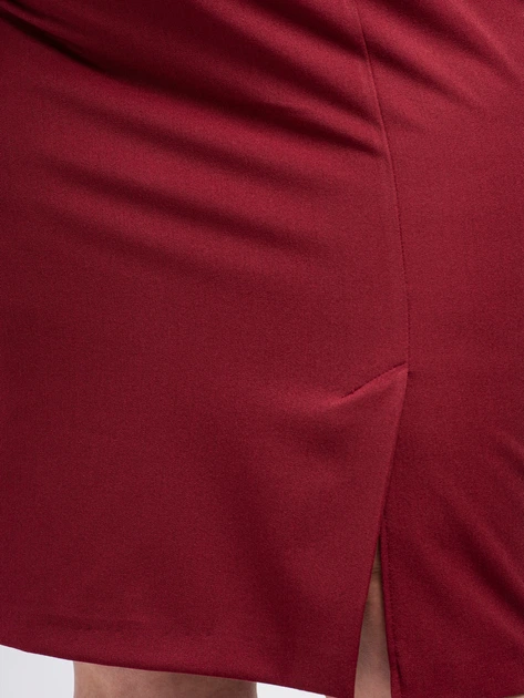 Спідниця міді пряма жіноча Karko P465 50 Бордова (5903676219774) - зображення 5