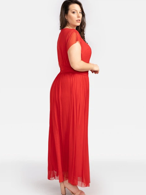 Sukienka trapezowa damska wieczorowa Karko SA702 46 Czerwona (5903676040675) - obraz 3