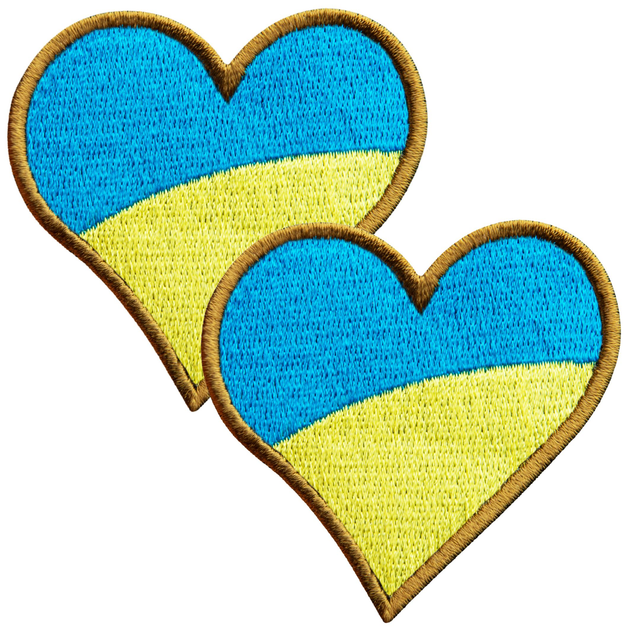 Набор шевронов 2 шт нашивка на липучке Флаг Украины Сердце вышитый патч 6 х 6.5 см (2200004269221) - изображение 1
