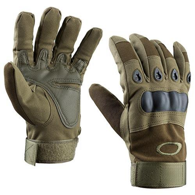 Тактичні рукавички довгі пальці Pro, розмір L, зелений. - изображение 1