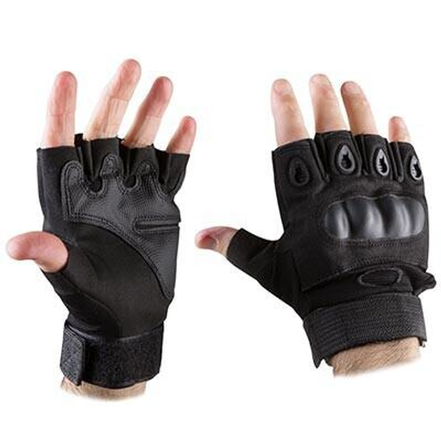 Тактичні рукавички короткі, розмір Pro M, чорний. - изображение 1