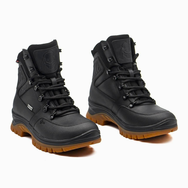 Берцы демисезонные тактические ботинки PAV 505 Harlan черные кожаные с мембраной Winterfrost 42 - изображение 2