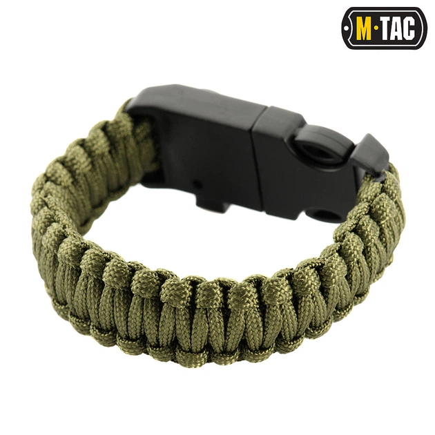 Браслет з компасом, висікачем іскор і свистком M-Tac, Olive, L. Паракорд. - Фото 2 Браслет з компасом, висікачем іскор і свистком M-Tac, Olive, L. Паракорд. - изображение 2