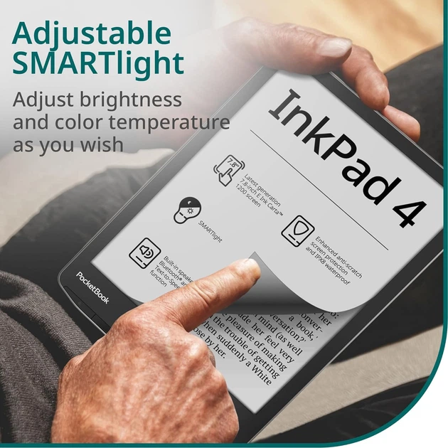 Электронная книга 7.8" PocketBook Inkpad 4 32 ГБ Wi-Fi Stundust Silver (PB743G) Factory Recertified - изображение 5