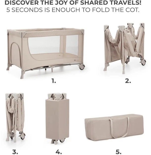 Кровать-манеж Kinderkraft Joy 2 Beige (KLJOY02BEG00000) (5902533925124) - Фото 3 Кровать-манеж Kinderkraft Joy 2 Beige (KLJOY02BEG00000) (5902533925124) - изображение 3