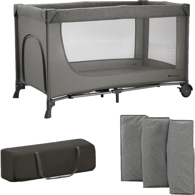 Ліжко-манеж Kinderkraft Joy 2 Dark Grey (KLJOY02DGR00000) (5902533925117) - зображення 1