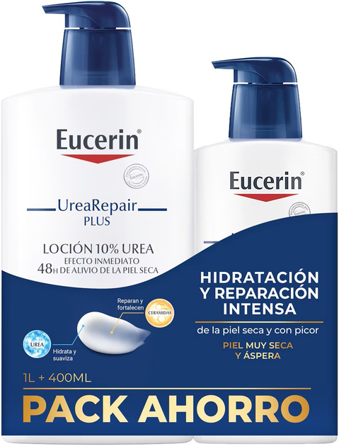 Zestaw kosmetyczny Eucerin Lotion Family Pack Urea Repair 1000 ml + 400 ml (4005800342721) - obraz 1