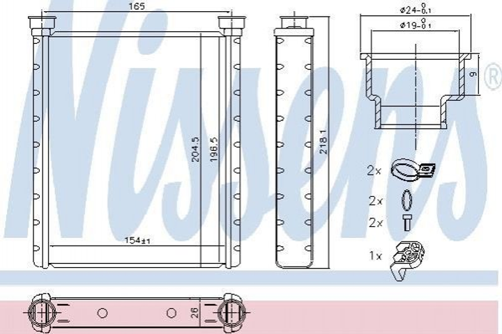 Радіатор пічки NISSENS 72065 Mercedes CLA-Class, A-Class, B-Class, GLA-Class; Infiniti Q A2468300161, 2468300161, 271105DA0A - зображення 1