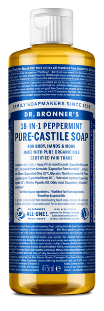 Рідке мило Dr. Bronner's Pure Castile Liquid Soap Peppermint 475 мл (18787243350) - зображення 1