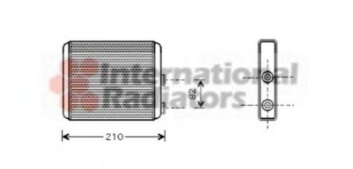 Радіатор печі Van Wezel 37006353 Opel Meriva 161828893175260, 1618288, 93175260 - зображення 1