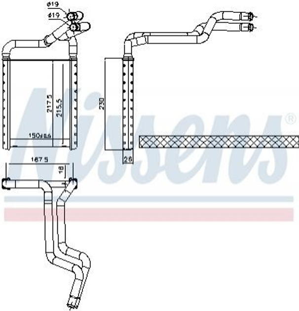 Радіатор пічки NISSENS 707180 KIA Rio 971381G900 - зображення 1