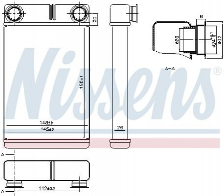 Радиатор печки NISSENS 76515 Chevrolet Aveo 1618446, 95018021 - изображение 1