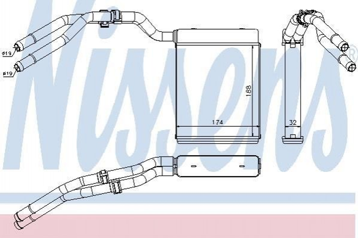 Радіатор пічки NISSENS 71773 Ford Galaxy, Mondeo, S-Max 1376873, 1453312, 1751574 - зображення 1